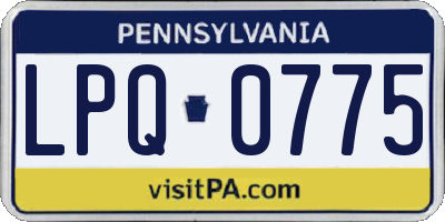 PA license plate LPQ0775