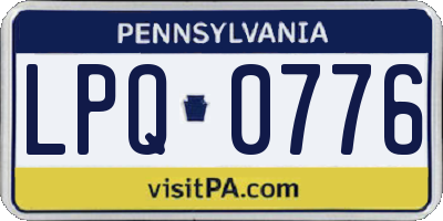 PA license plate LPQ0776