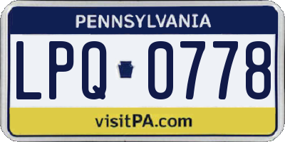 PA license plate LPQ0778