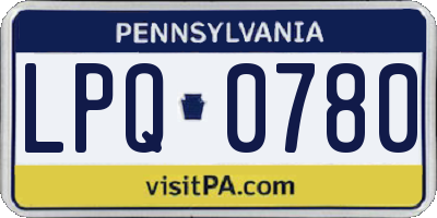 PA license plate LPQ0780