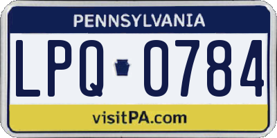 PA license plate LPQ0784