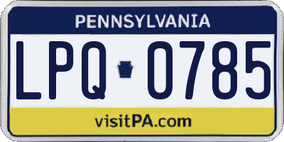 PA license plate LPQ0785