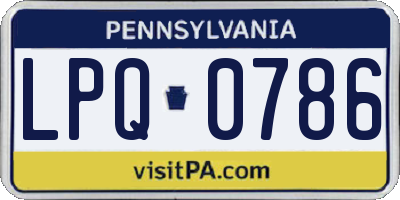 PA license plate LPQ0786