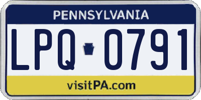 PA license plate LPQ0791