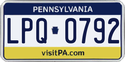 PA license plate LPQ0792