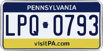 PA license plate LPQ0793