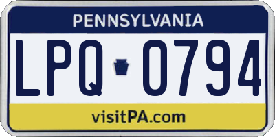 PA license plate LPQ0794