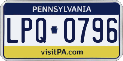 PA license plate LPQ0796