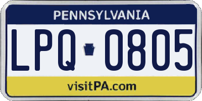 PA license plate LPQ0805