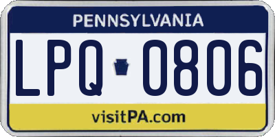 PA license plate LPQ0806