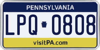 PA license plate LPQ0808