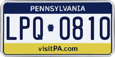 PA license plate LPQ0810