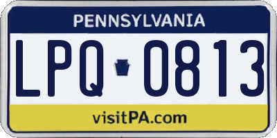 PA license plate LPQ0813