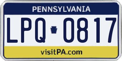 PA license plate LPQ0817