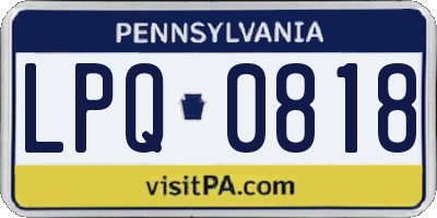 PA license plate LPQ0818