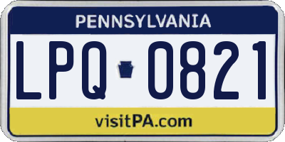 PA license plate LPQ0821