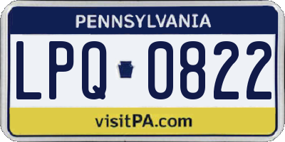 PA license plate LPQ0822