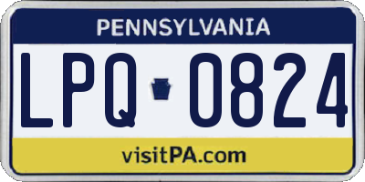 PA license plate LPQ0824