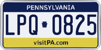 PA license plate LPQ0825