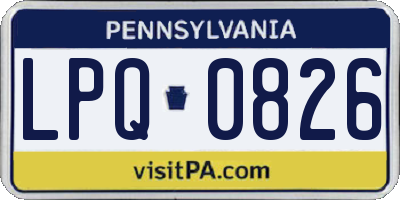 PA license plate LPQ0826