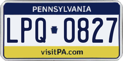 PA license plate LPQ0827