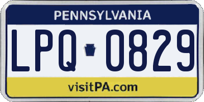 PA license plate LPQ0829