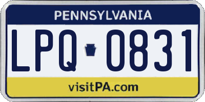 PA license plate LPQ0831