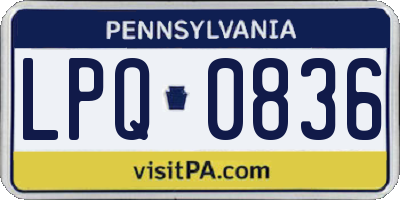 PA license plate LPQ0836