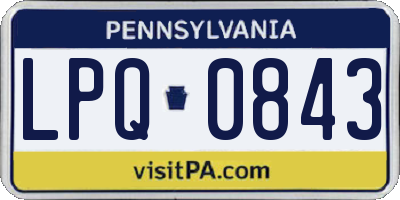 PA license plate LPQ0843