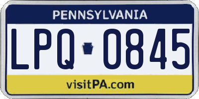 PA license plate LPQ0845