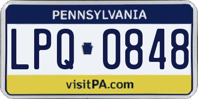 PA license plate LPQ0848