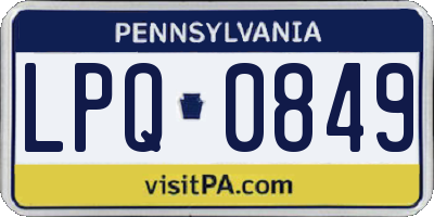 PA license plate LPQ0849