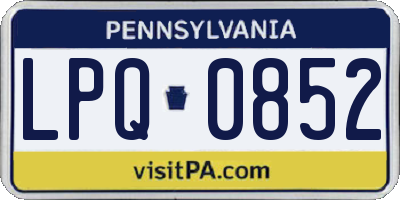 PA license plate LPQ0852