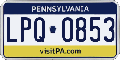 PA license plate LPQ0853