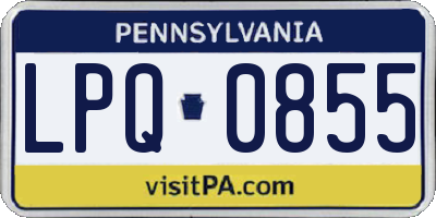 PA license plate LPQ0855