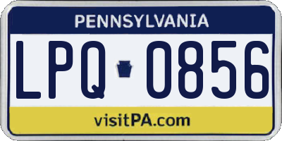 PA license plate LPQ0856