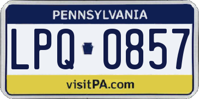 PA license plate LPQ0857
