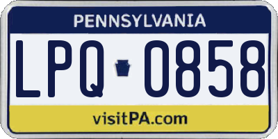 PA license plate LPQ0858
