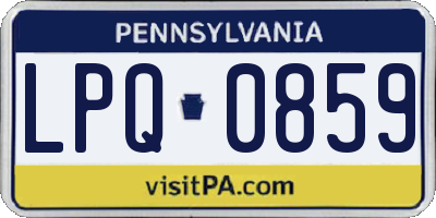 PA license plate LPQ0859