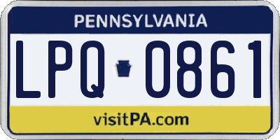 PA license plate LPQ0861