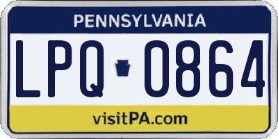 PA license plate LPQ0864