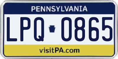 PA license plate LPQ0865