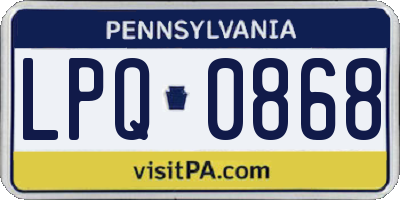 PA license plate LPQ0868