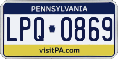 PA license plate LPQ0869