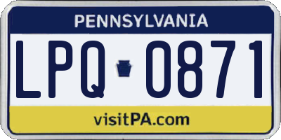 PA license plate LPQ0871