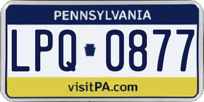 PA license plate LPQ0877