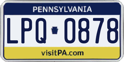 PA license plate LPQ0878