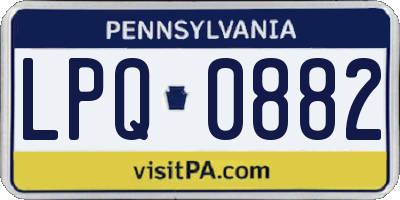 PA license plate LPQ0882