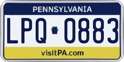 PA license plate LPQ0883