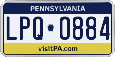 PA license plate LPQ0884